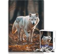 White Wolf in The Forest 1000 Pieces Puzzles for Adults Interactive Educational Skill Game Great Meaningful Gift Idea Size 38x52cm