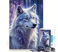 White Wolf in Winter 1000 Piece Jigsaw Puzzles Mind Challenge Toy High Precision Die Cut Amusing Challenge for Waiting Time (38x52cm)