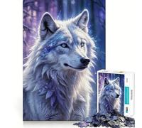 White Wolf in Winter Jigsaw Puzzles for Adults 1000 Mind Boost Game Uniform Size Precise Pieces Travel-friendly Brain Game Gift (38x26cm)