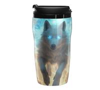 White Wolf is Coming Coffee Cup Travel Mug with Leakproof Lid Double Wall Tumbler Water Bottle 250ml