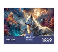 White Wolf Jigsaw Puzzles Puzzles for Adults Kids. 1000 Piece Starry Sky Castle Great Gifts Challenge Toy Home Decoration for Adults& Kids Age 14 Years Up 70x50cm/1000pcs