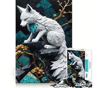 White Wolf Kintsugi 1000 Piece Jigsaws for Adults Brain Recall Game Tight Interlock No Gaps Calming Mental Break Activity (38x26cm)