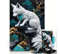 White Wolf Kintsugi Adult Jigsaw Puzzles1000 Pieces Brain Game Gift High Precision Die Cut Relaxing Indoor Group Activity (50x75cm)