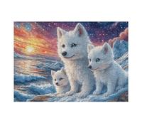 White Wolf Snowy Forest 300 Piece Jigsaw Puzzle for Adults Jigsaw Cozy Night In Activity Colourful Challenge Great Gift for Puzzle Lovers Stress Reliever 300 PCS