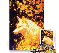 White Wolf Spirit 1000 Pieces Puzzles for Adults Cognitive Boost Mindful Escape Tight Lock (50x75cm)