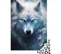 White Wolf Spirit 1000 Pieces Sturdy Cardboard Diy Jigsaw Puzzle Adult Jigsaws Educational Challenge Gifts Gift Idea 38x26cm/1000pcs