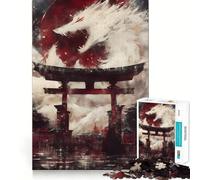 White Wolf Spirit Gate 1000 Piece Adult Puzzles Logic Puzzle Play Precision Cut Smooth Edges for Family Gatherings (38x26cm)