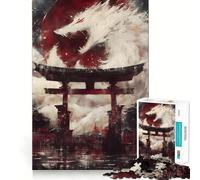 White Wolf Spirit Gate Jigsaw 1000 Pieces Memory Skill Fun Smooth Edge Perfect Interlock Fun-filled Way to Fill Empty Hours (50x75cm)