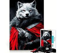 White Wolf Warrior Animal Jigsaw Puzzles for Adults 1000 Mind Boost Game Uniform Size Precise Pieces Travel-friendly Brain Game Gift (38x26cm)