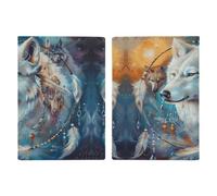 White Wolf with Dream-Catcher Passport Cover Case Passports Card Holder Wallet Travel Protector Accessories