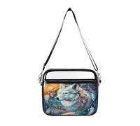 White Wolf with Dream-catcher Women's Clear Crossbody Bag Fashion Purses Small Shoulder Handbags, Stadium Approved