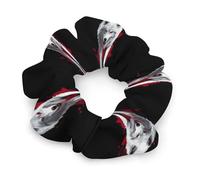 White Wolf with Dripping Blood Women Scrunchies for Ponytail Holders Soft Satin Elastic Hair Ties for All Hair Types