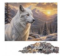 White Wolf with Golden Eye Wooden Puzzle 1000 Pieces, Adult Jigsaw | Clear image details - easier piece organisation on weekends.