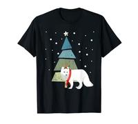 White wolf Xmas retro Christmas Tree Christmas T-Shirt