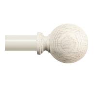 White Wood Curtain Rods for Windows:HTZON 1" Farmhouse Boho Rrustic Wooden Curtain Rod Living Room Bedroom,Decorative Adjustable Antique White Drapery Rods Faux Wood Grain Vintage Distressed,66-120"