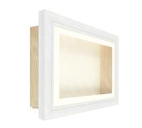 White Wood Deep Shadow Box Frame 3D Display, Pine Box (Cream Mount / Cream Backing, 10x10" Glass (8x8" Display), 1.75" Deep)