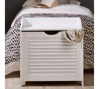 White Wood Laundry Storage Cabinet | Shutter
