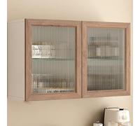 White wood Medicine Cabinet with Glass Door,wall cabinets for kitchen storage Hidden handle,Over The Toilet Storage Cabinet,Hanging Wooden Display Stand Storage Cabinet,for Bathroom,Livingroom,Kitche
