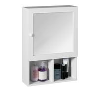 White Wood Mirrored Cabinet, Wall Mounted Mirrored Bath Cabinet, Minimalist Cabinet With Side Handle Premier Housewares White One Size