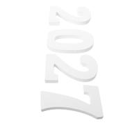 White Wood Number 2027 Unfinished Wooden Number for Crafts 4.33 Inch Tall | Matte White Finish Smooth Surface, for Photo Backdrops, Birthday Events, DIY Crafters and Event Planners