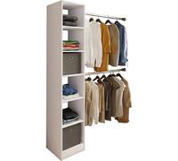 (White) Wood Open Wardrobe Walk-in Clothes Rack Sloping Shelf Dacho lll