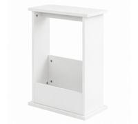 White Wood Side Table W/ Storage