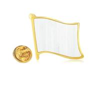 White Wood Veins Pattern Background Golden Metal Flag Lapel Pin Badge