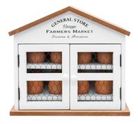 White Wooden 16 Egg Holder, Retro General Store Farmers Market Egg Basket Storage Organiser