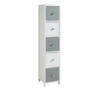 White Wooden 5 Drawer Tall Chest Fully Assembled Bedroom Storage