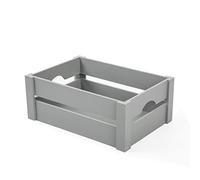 White Wooden Apple Crates Retail Display Shelf Storage Box Gift Hamper (Grey, Medium)