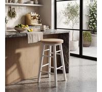 White Wooden Bar Stool Breakfast Seat Revolving Bar Stool Dining Seat