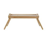White Wooden Bed Tray with Foldable Legs Pine Wood Frame Serving Platter Modern