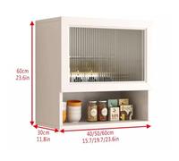 White Wooden Cabinet with Door Over the Toilet Storage Wall Mounted Organizer Hidden Handle Display Shelf for Bathroom Kitchen Living Room Space Saving Solution