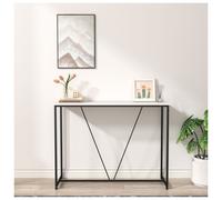 (White) Wooden Console Table Living Room Slim Display Shelf Hallway Entryway