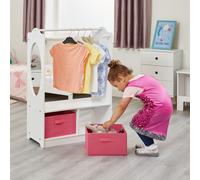 White Wooden Dress Up Unit with Storage Boxes Liberty House Toys Pink One Size
