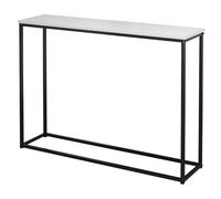 Urbn-Living Urbnliving Height 75.5Cm Wooden Free Standing Hallway Colour White Console Table Living Room Shelf Display Metal Legs