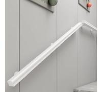 White Wooden Handrail for Indoor Stairs, 3ft/4ft/5ft/6ft/8ft/10ft/12ft/14ft/16ft/17ft/18ft/19ft/20ft Non-Slip Hand Rail Kit, Wall Mount Staircase Handrail for Corridor Bars Lofts Showers Toilet (Size