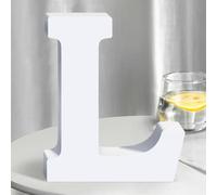White Wooden Letters 12 Inch for Wall Decor,Large Unfinished Wood Letters for Home,Wooden Alphabet Letters for Crafts,Standing Garden Board or Room Name Signs DIY Carft (L)