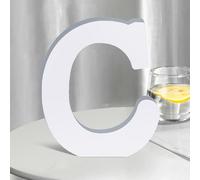 White Wooden Letters 8 Inch for Wall Decor,Large Unfinished Wood Letters for Home,Wooden Alphabet Letters for Crafts,Standing Garden Board or Room Name Signs DIY Carft (C)