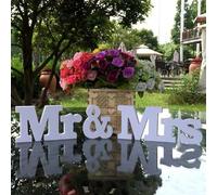 White Wooden Mr and Mrs Signs, Wedding Present for Party Table Top Dinner Decoration, Wedding Table Decoration Party Display Stand Figures,White Wooden Letters Home Wall (Large:13 * 6inch)
