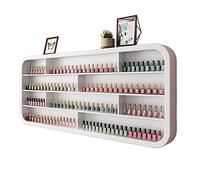 White Wooden Nail polish shelf rack for wall for nail salon, Wall-mounted Polish storage shelves organizer, hanging wall Nail polish / Makeup / essential oil /cosmetics / perfume storage display rac