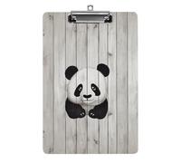 White Wooden Panda Clipboard, A4 Acrylic Clipboard with Hanging Hole, Ultra-Light Clip Board - Holds 100 Sheets, Shatterproof Document Holder for Office, 12.5" X 8.5"