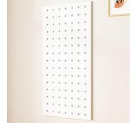 White Wooden Pegboard Organizer Kit - Wall-Mounted DIY Display Panel for Garage & Craft Room - 60x120cm Tool Storage Solution, Ideal for Workshop Organization