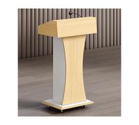 White Wooden Podium for Presentations & Conferences - Mobile Pulpit Display Stand for Office, School, Church & Events - Stylish, Versatile & Durable Lectern