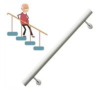 White Wooden Stair Grab Rail - Wall-Mounted Hand Railing Kit for 1m 1.5m 1.8m 2m 2.5m 6ft (180cm) Indoor Steps - Ideal for Stair Remodeling & Safety