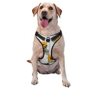 White Wooden With Sunflowers Butterflies No Pull Dog Harness Adjustable Reflective Oxford Easy Control Medium Large Dog Harness