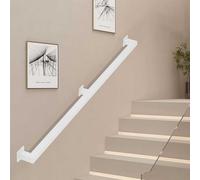 White Wrought Iron Security Handrails for Stairs - Complete KitStair Railings 16m for Indoor/Outdoor Use WallMounted Safety Supports