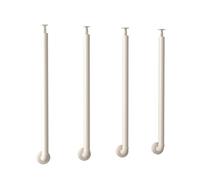 White Wrought Iron Side Mount Stair Baluster Spindles Indoor Railing for Hallway Porch & Steps Floor to Ceiling Guardrail Columns (39.4in / 100cm)