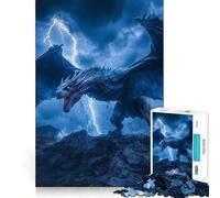White Wyvern in Storm Jigsaw for Teenagers 1000 Pieces Mental Improve Play Uniform Size Precise Pieces Family Fun Night Activity (50x75cm)