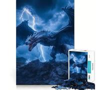 White Wyvern in Storm Jigsaw Puzzles 1000 Pieces Focus Boost Fun Laser Cut for Flawless Fit Bonding Activity for Loved Ones (38x52cm)